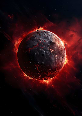 Planet with asteroid