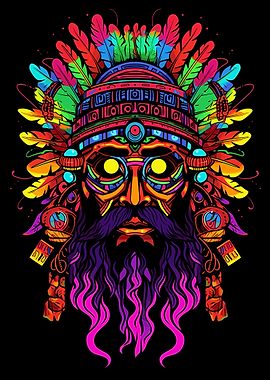 Aztec Mask Neon