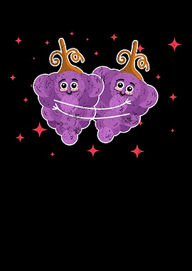 Cute Grape Couple Hugging