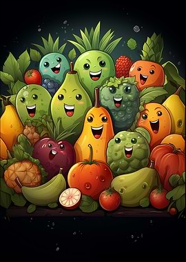 Funny Laughing Fruit Faces