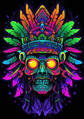 Aztec Mask Neon
