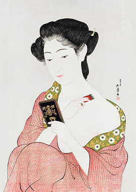 A Woman Applying Makeup