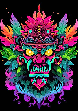 Aztec Mask Neon