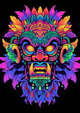 Aztec Mask Neon