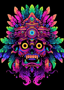 Aztec Mask Neon