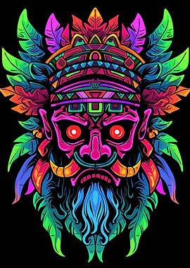 Aztec Mask Neon