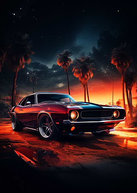 Dreamscape of a fast car