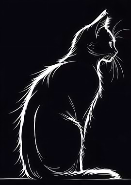 black cat vector art