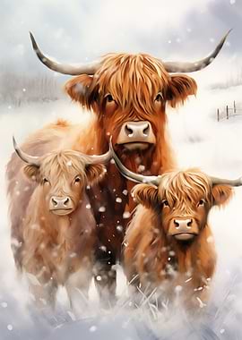 Merry Xmas Cow Family