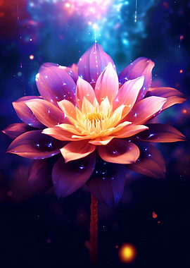Cosmic Galaxy Lotus Flower