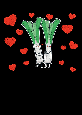 Cute Leek Couple Hugging