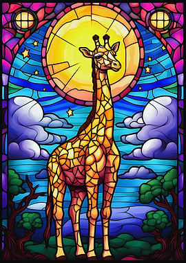 Abstract Giraffe Colorful