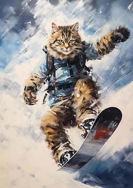 The Vintage Snowboard Cat
