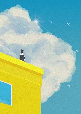 Cat on a Yellow Building