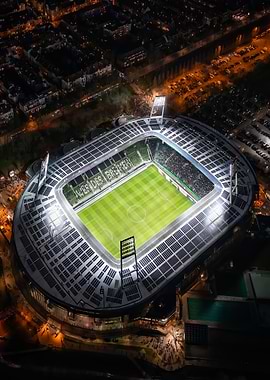 Weserstadion bei Nacht