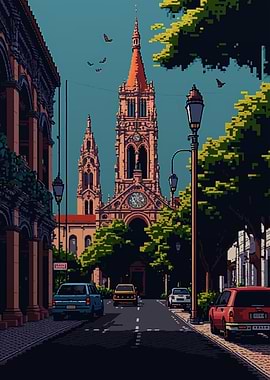 Guadalajara city Pixel Art