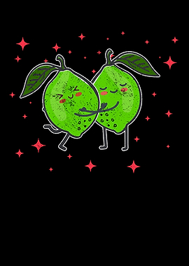 Cute Lime Couple Hugging