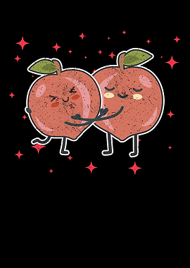 Cute Peach Couple Hugging
