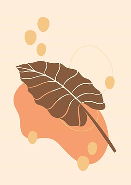 Tropical Boho Leaf Left