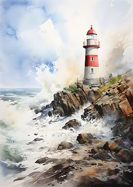 Lighthouse on rocks