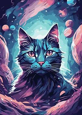 Cat in a Fantasy Galaxy 5
