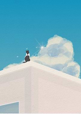 Cat at the end building