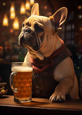 Funny French Bulldog Beer