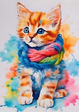 Sweet Colorful Kitten