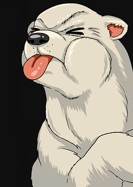Bear Protruding Tongue