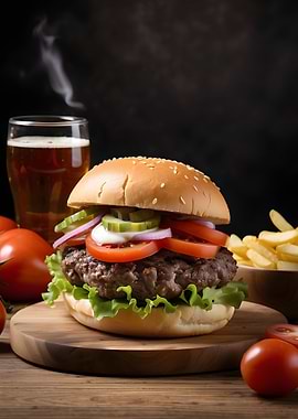 Burger and beer