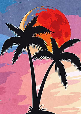 Red Night Silhouette