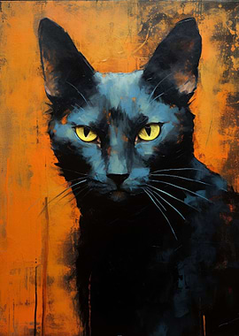 Black Cat Painting