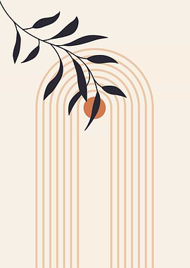 Minimal Abstract Arch Leaf