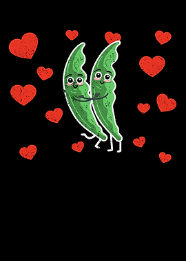 Cute Pea Couple Hugging