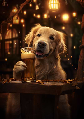 Golden Retriever Pint Beer