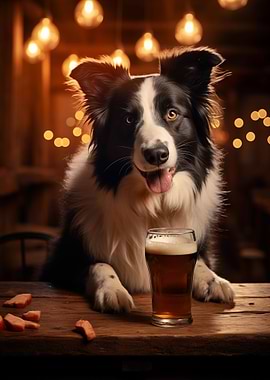 Border Collie Pint of Beer