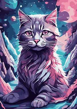 Cat in a Fantasy Galaxy 4