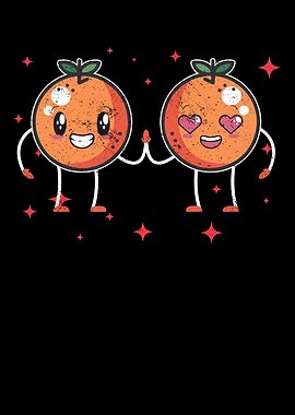 Cute Orange Couple Hugging