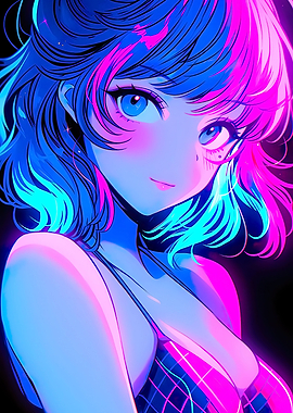 retro beautiful anime girl