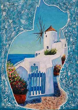 Santorini windmill