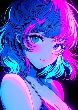 retro beautiful anime girl