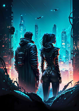 Techno Couple Future City