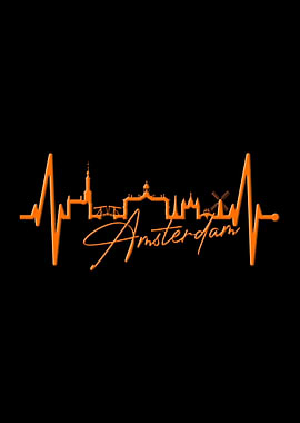Amsterdam Skyline Heart