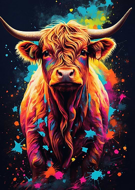 colorful vector cow