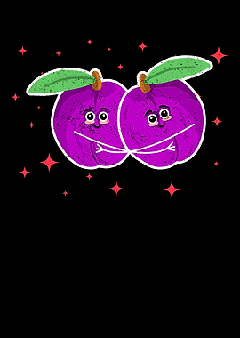 Cute Plum Couple Hugging