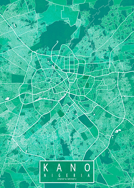 Kano City Map Watercolor