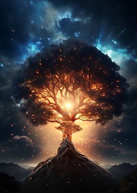 Glowing Tree of Life Art