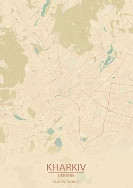 Kharkiv Ukraine VintageMap