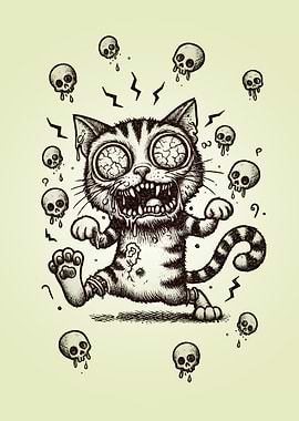 Screaming zombie cat