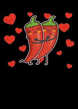 Cute Red Chili Couple